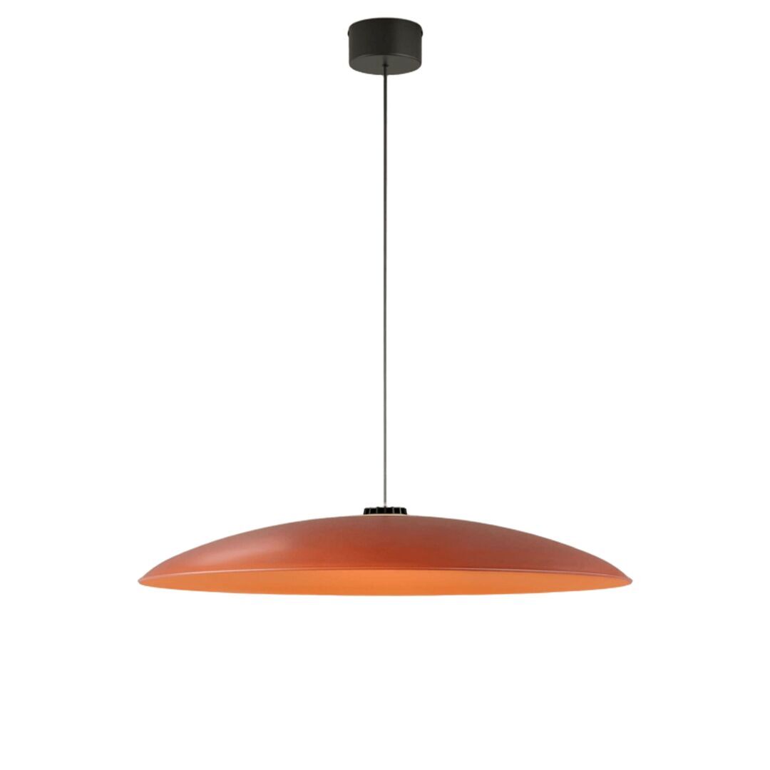 Santa & Cole Pendelleuchte HeadLed Metallic L von Santa & Cole Hematite Red, 3 M / 118.1", Black Surface Dimmable DALI