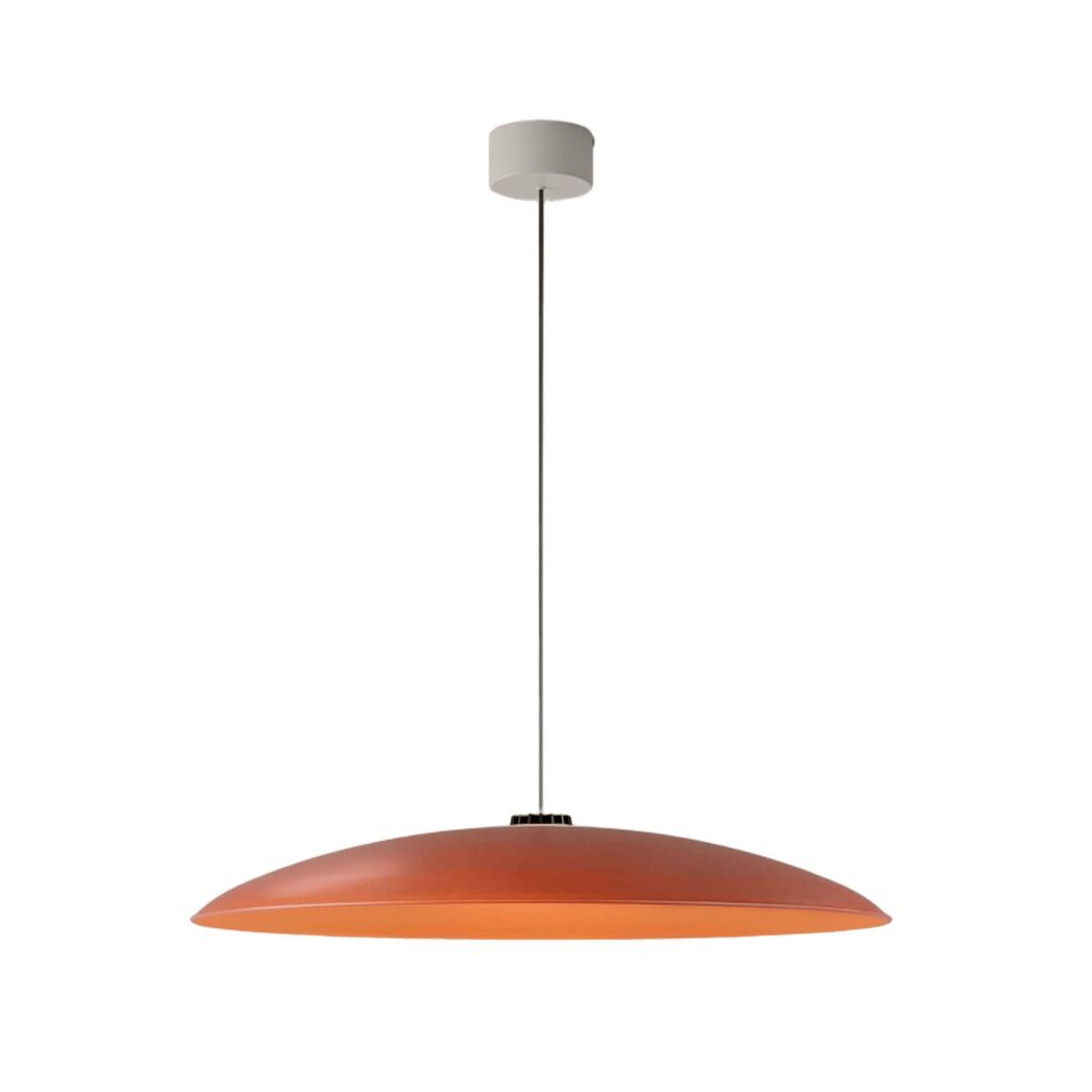Santa & Cole Pendelleuchte HeadLed Metallic L von Santa & Cole Hematite Red, 8 M / 315", White Surface Dimmable DALI