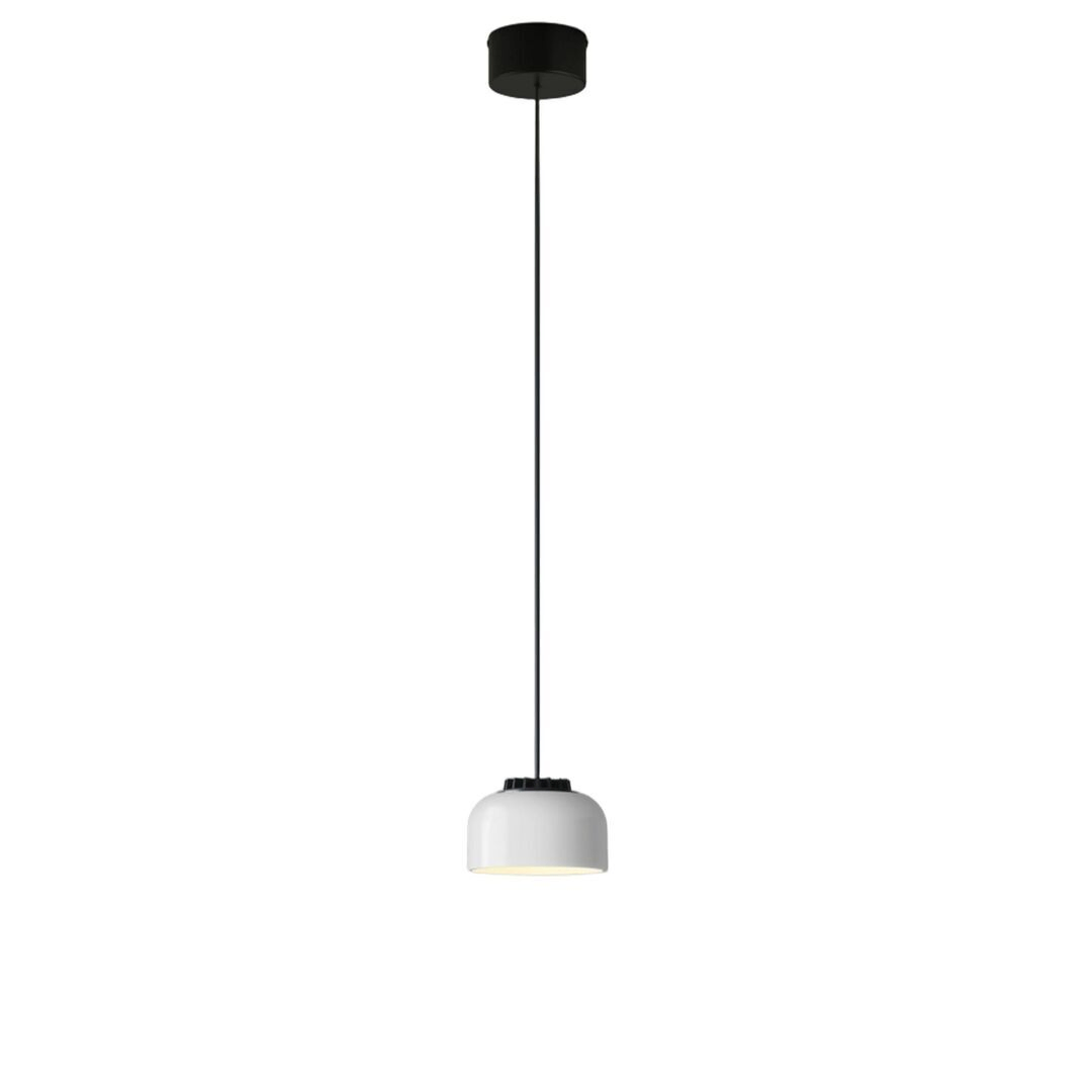Santa & Cole Pendelleuchte HeadLed Ceramic S von Santa & Cole Hellrosa RAL 3015, White, Weiss / Weiss, 3 M / 118.1", Black Surface Dimmable 1-10V