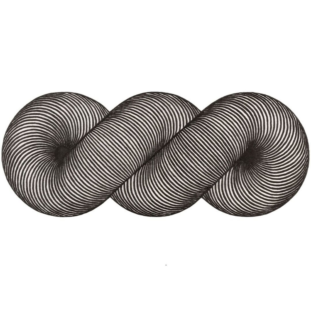 Gan-Rugs GIRO RUG von Gan Rug Schwarz Weiss, L: 132 cm / B: 324 cm