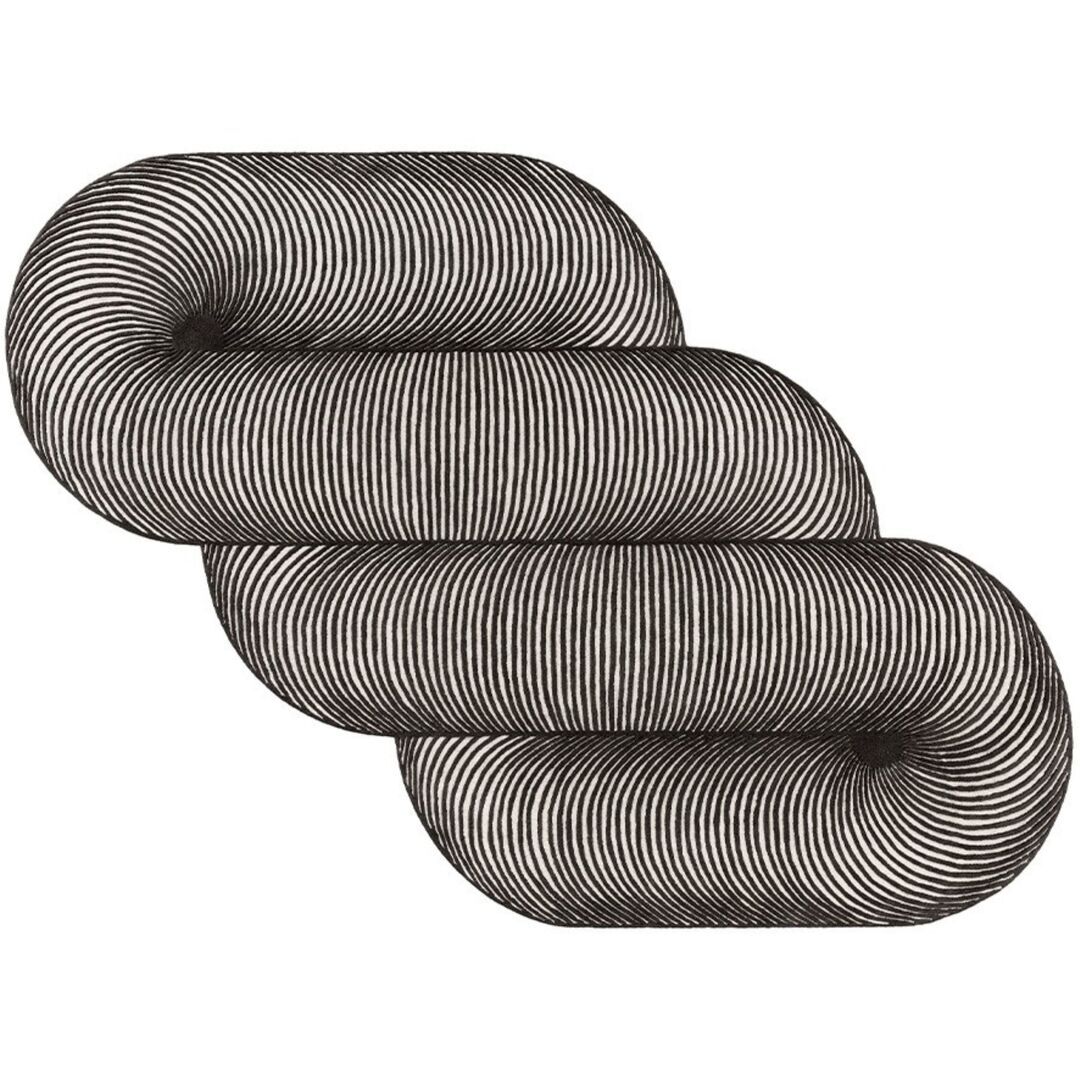 Gan-Rugs GIRO RUG von Gan Rug Schwarz Weiss, L: 264 cm / B: 363 cm