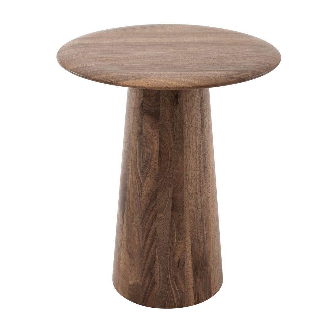 Gazzda Mushroom Beistelltisch von Gazzda Nussbaum geölt - Natur geölt,  Ø: 40 cm / H: 47 cm