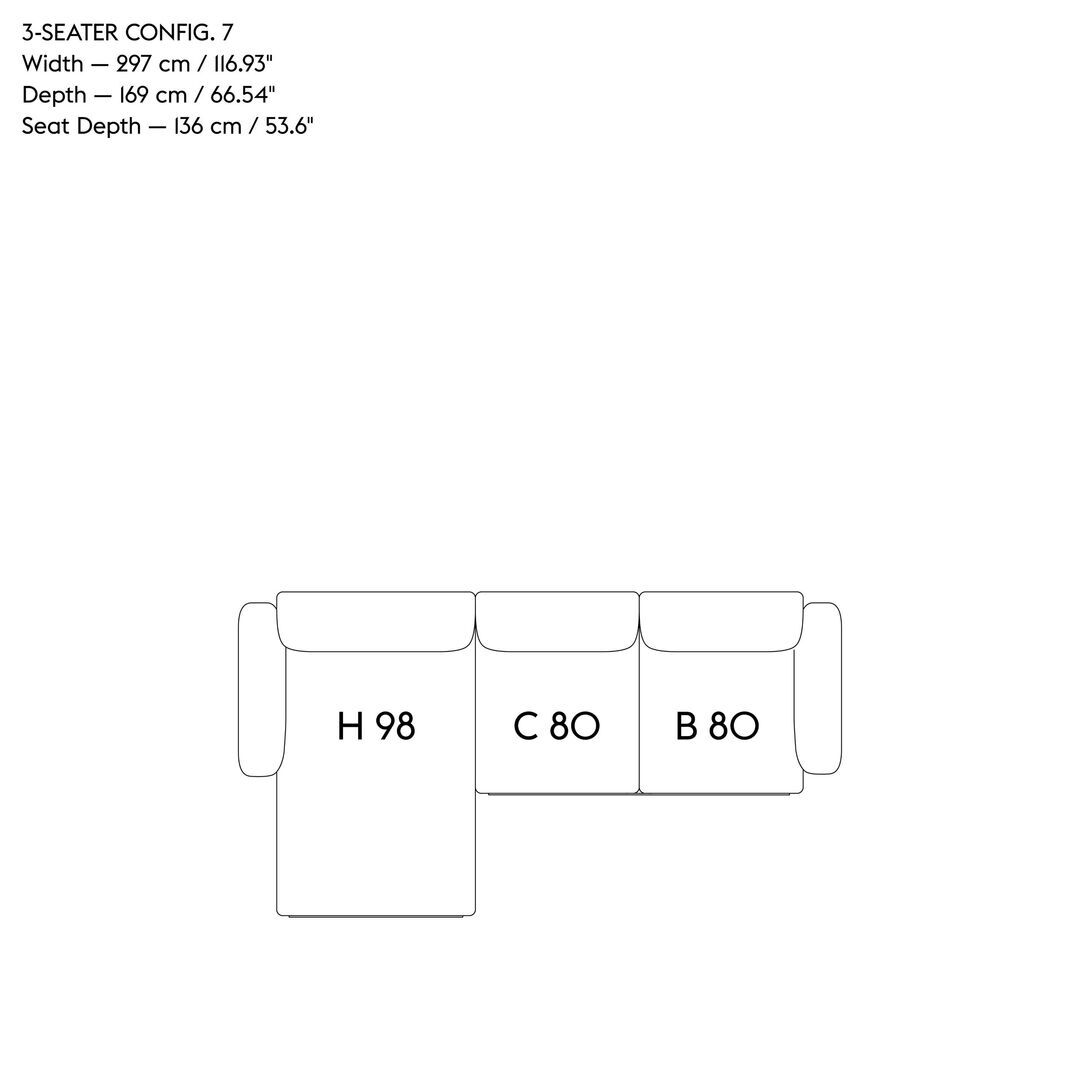 Muuto Modular 3-Sitzer Sofa mit Chaiselounge In Situ von Muuto 
