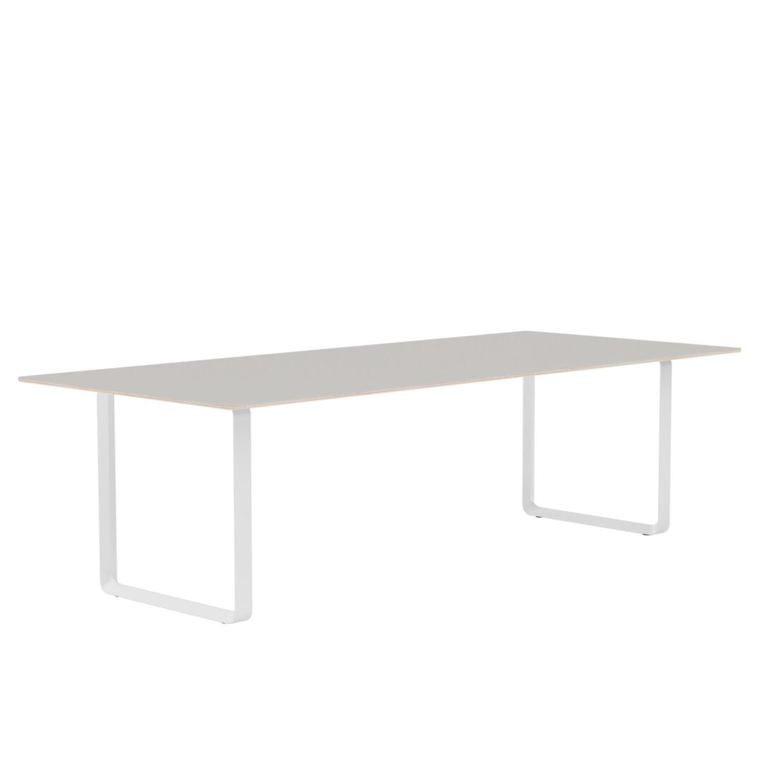 Muuto Muuto 70/70 Tisch Grey Linoleum/Plywood/White, 255 x 108 cm