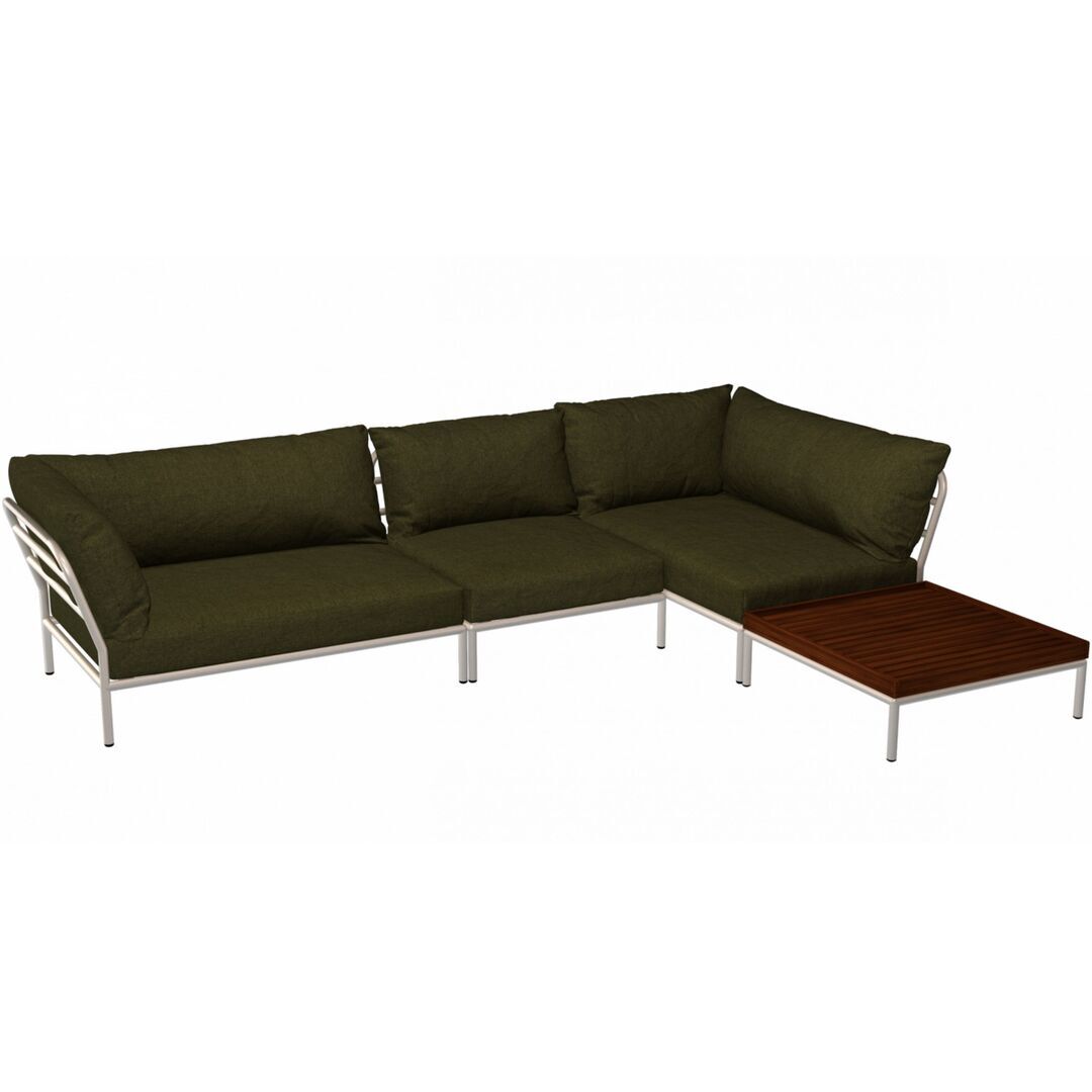 Houe Houe LEVEL 2 Kombination 08 - Outdoor Sofa Muted White, Leaf Heritage 42