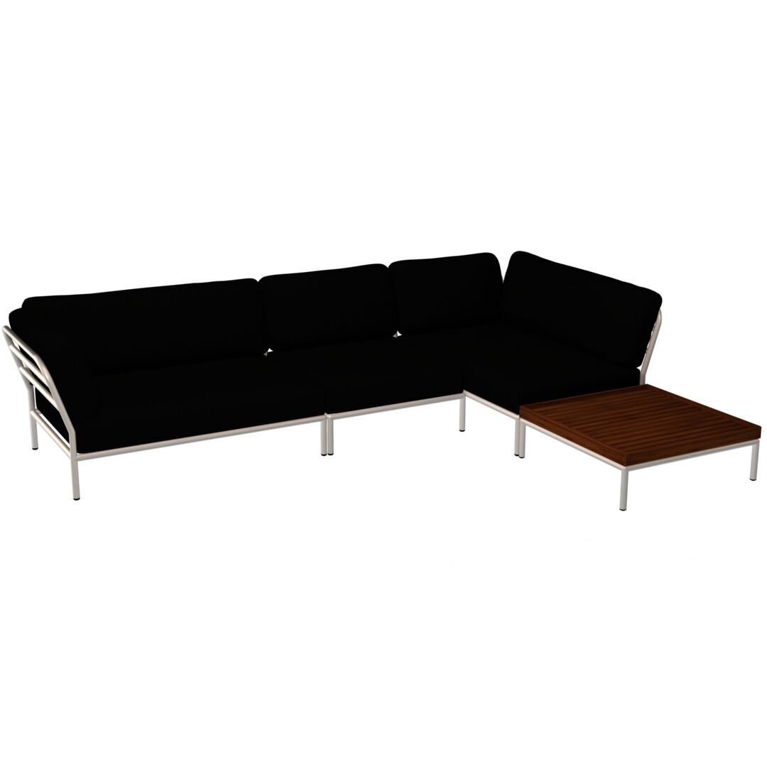 Houe Houe LEVEL Kombination 08 - Outdoor Sofa Muted White, Char Heritage 68