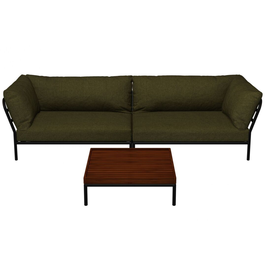 Houe Houe LEVEL 2 Kombination 07 - Outdoor Sofa Dark Grey, Leaf Heritage 42