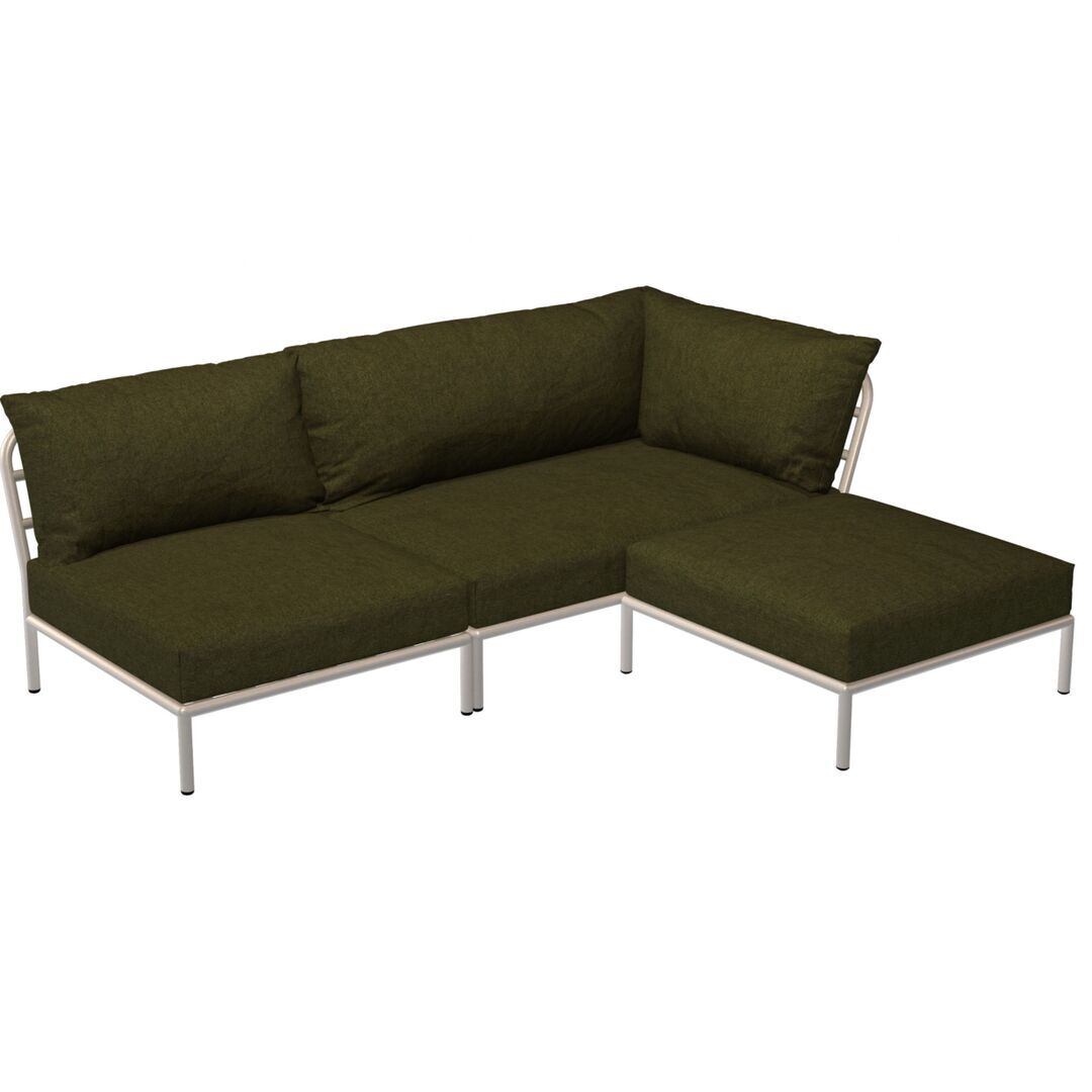 Houe Houe LEVEL 2 Kombination 06 - Outdoor Sofa Muted White, Leaf Heritage 42