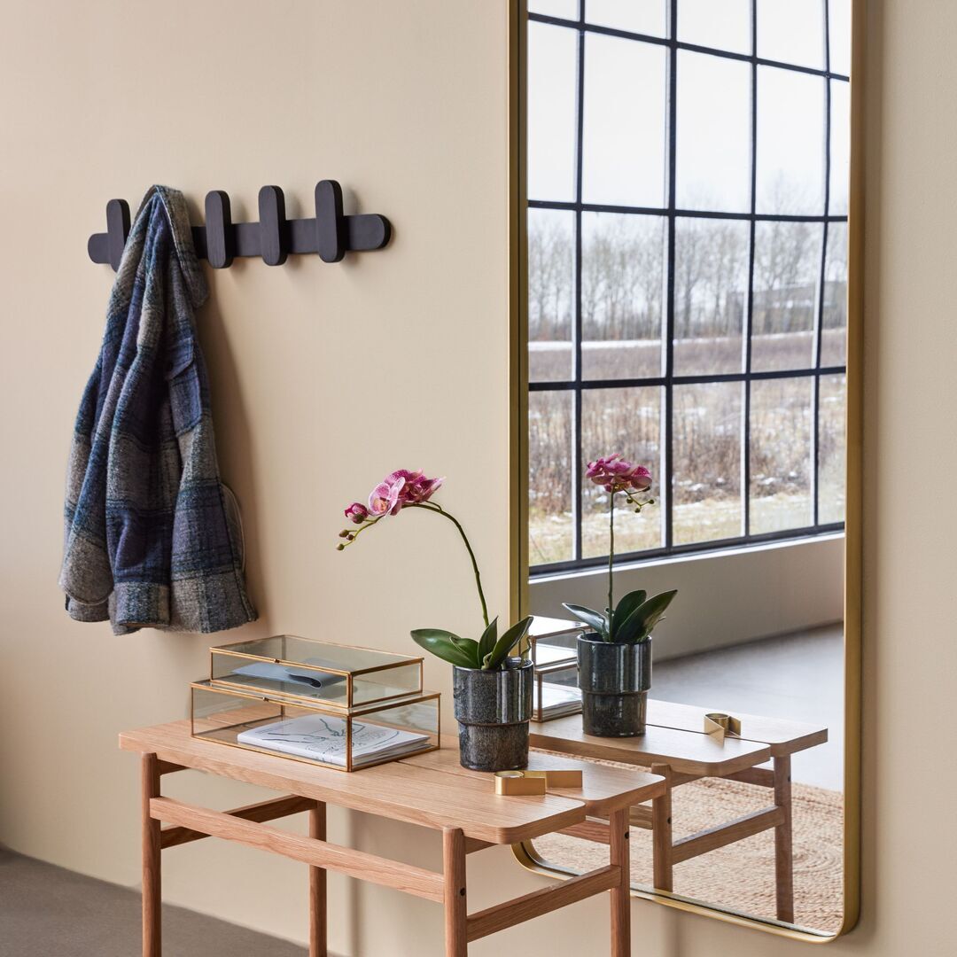 Hübsch,Retro Wandspiegel von Hübsch,Messingfarben,Klein,wohnaccessoires,Spiegel