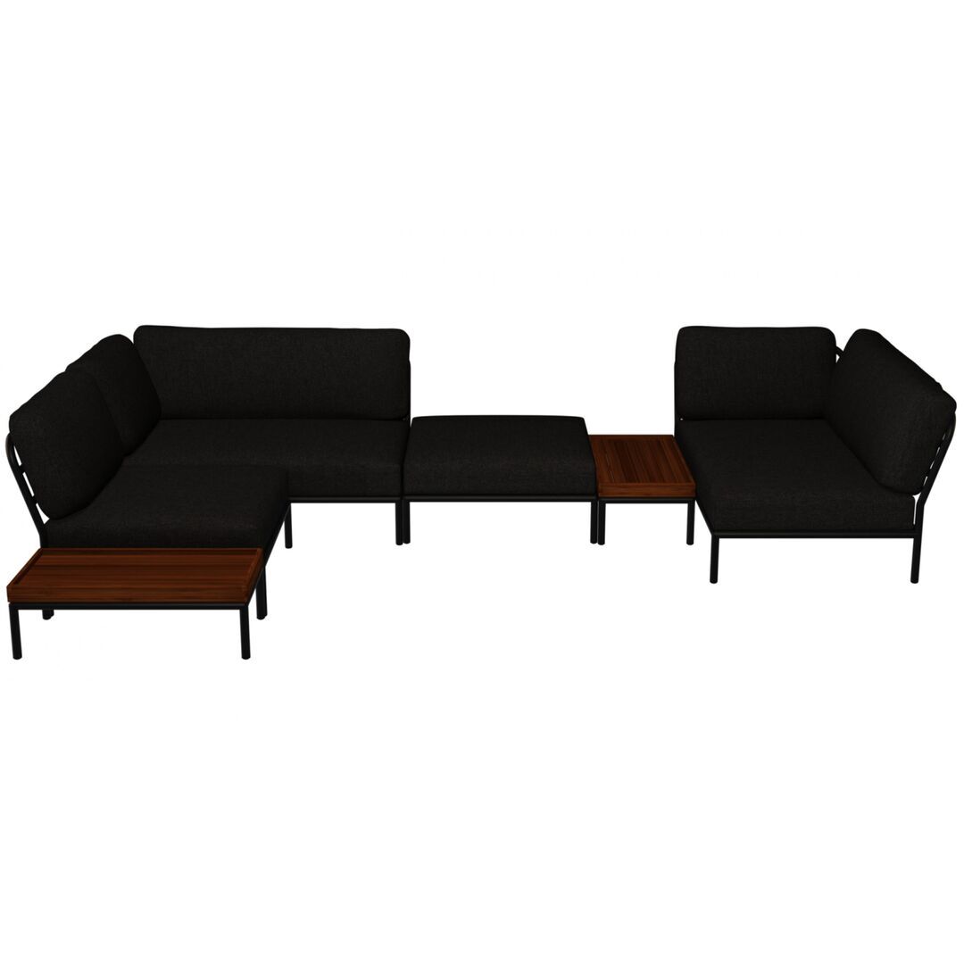 Houe Houe LEVEL Kombination 04 - Outdoor Sofa Dark Grey, Dark Grey Basic 98