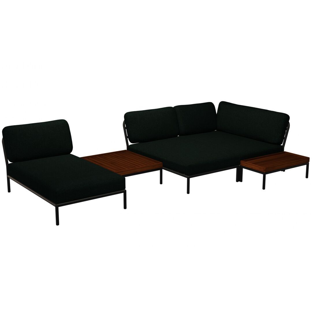 Houe Houe LEVEL Kombination 03 - Outdoor Sofa Dark Grey, Alpine Heritage 44