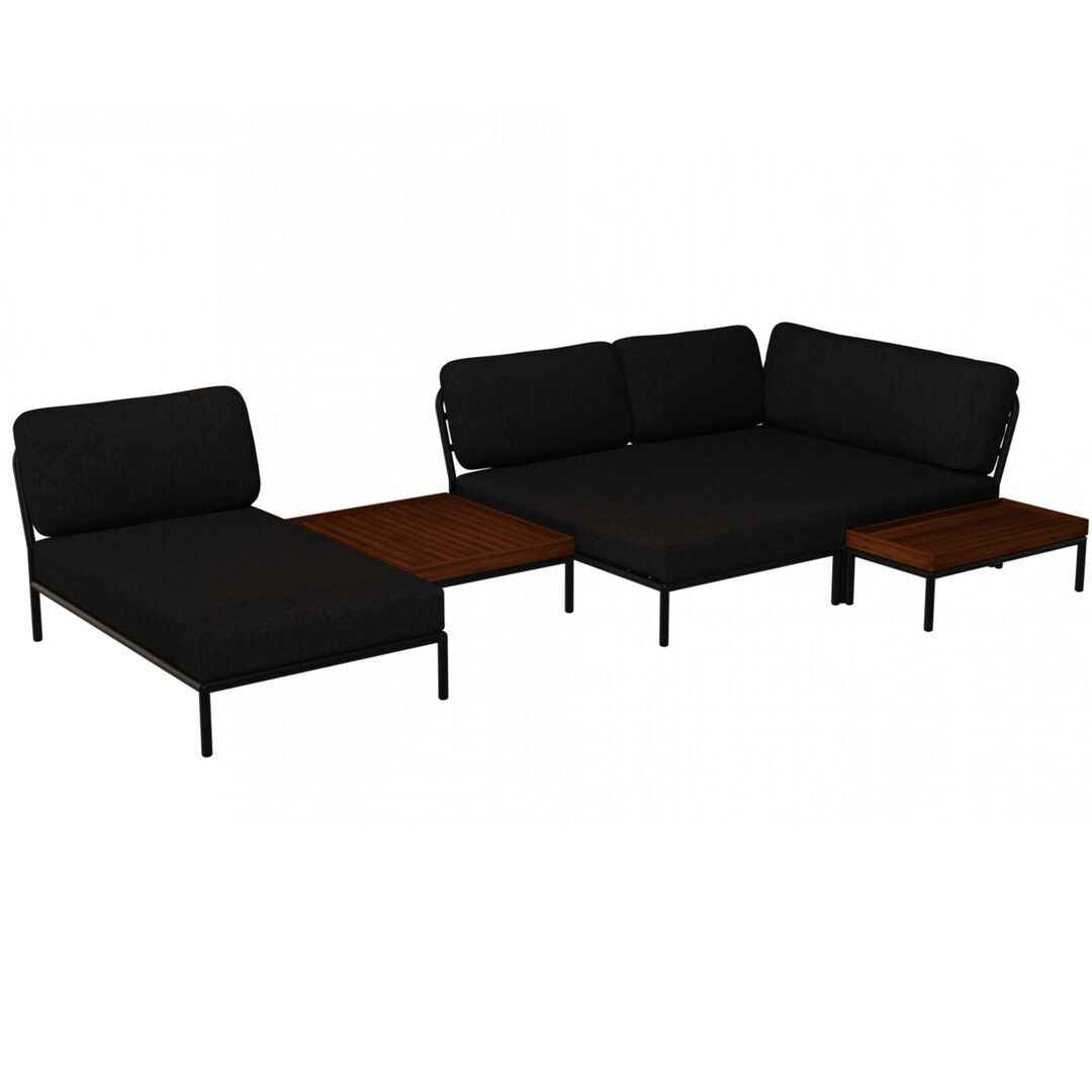 Houe Houe LEVEL Kombination 03 - Outdoor Sofa Dark Grey, Dark Grey Basic 98