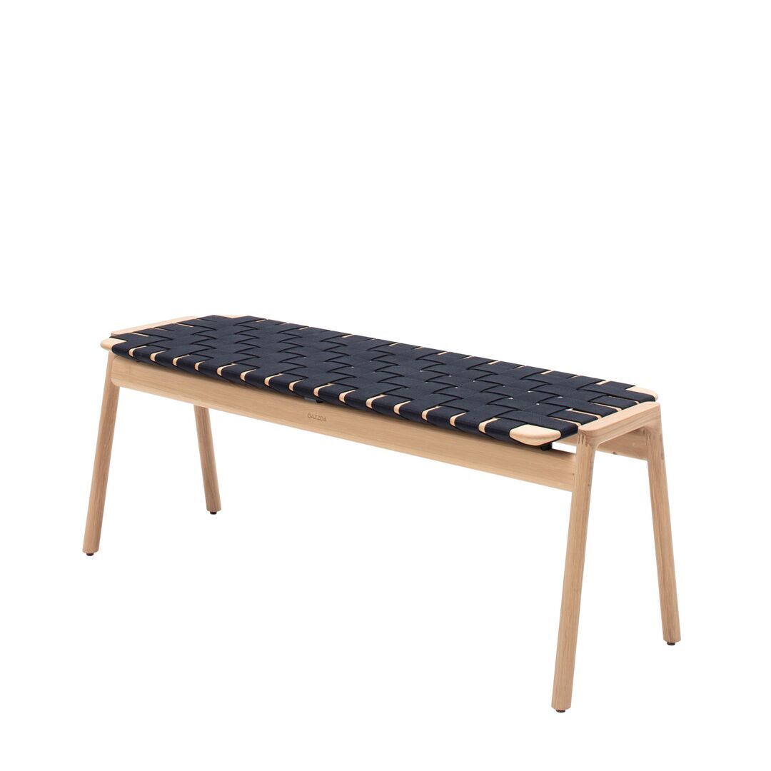 Gazzda Klupa Bench von Gazzda  Oiled Oak - White Oil - Canvas weave - Black, B: 120 cm