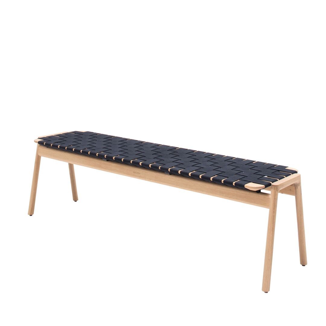Gazzda Klupa Bench von Gazzda  Oiled Oak - White Oil - Canvas weave - Black, B: 160 cm