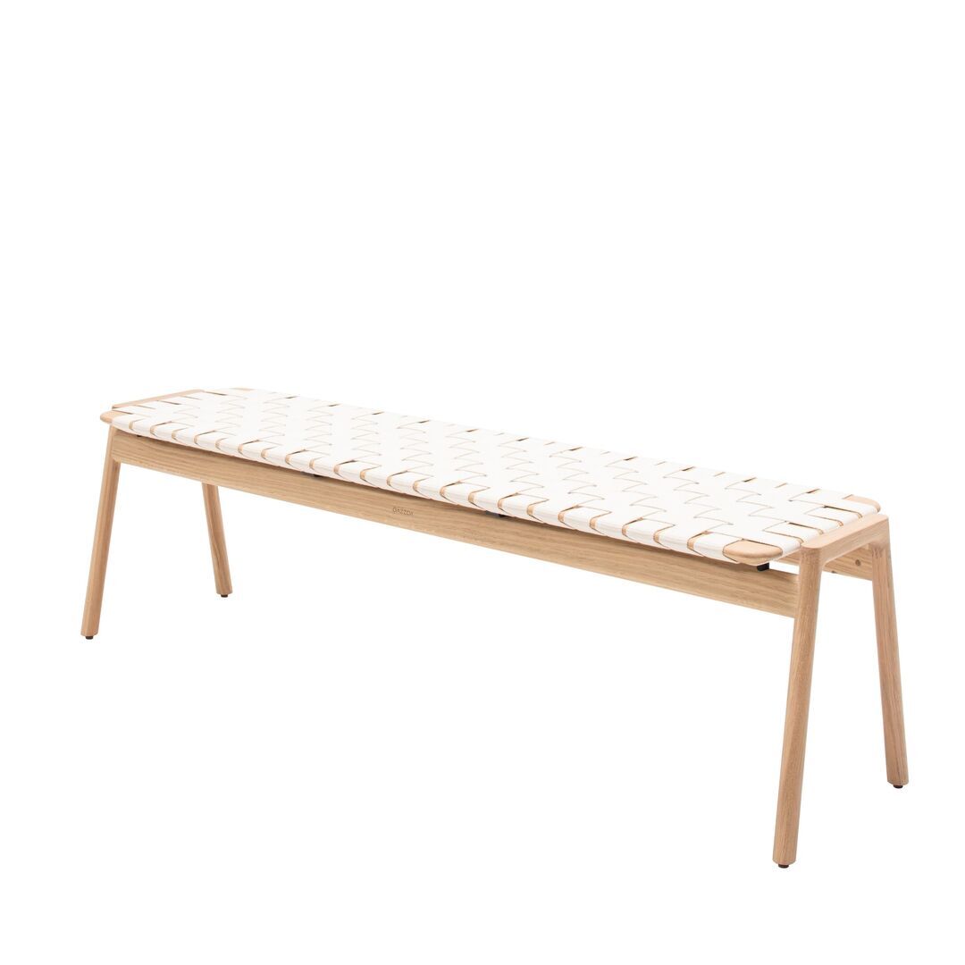 Gazzda Klupa Bench von Gazzda Oiled Oak - White Oil - Canvas weave - White, B: 160 cm