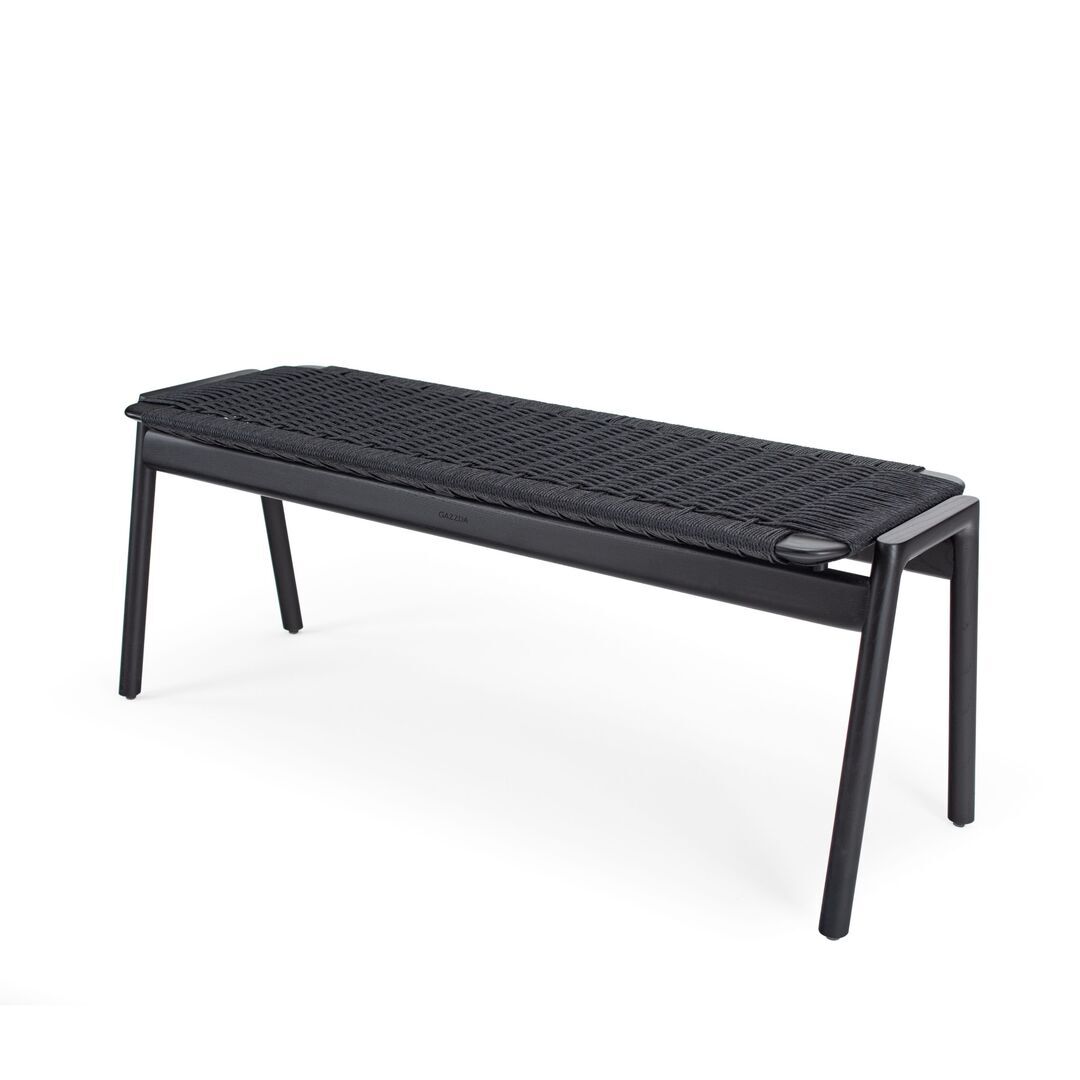 Gazzda Klupa Bench von Gazzda Oiled Oak - White Oil - Paper Cord - Black, B: 120 cm