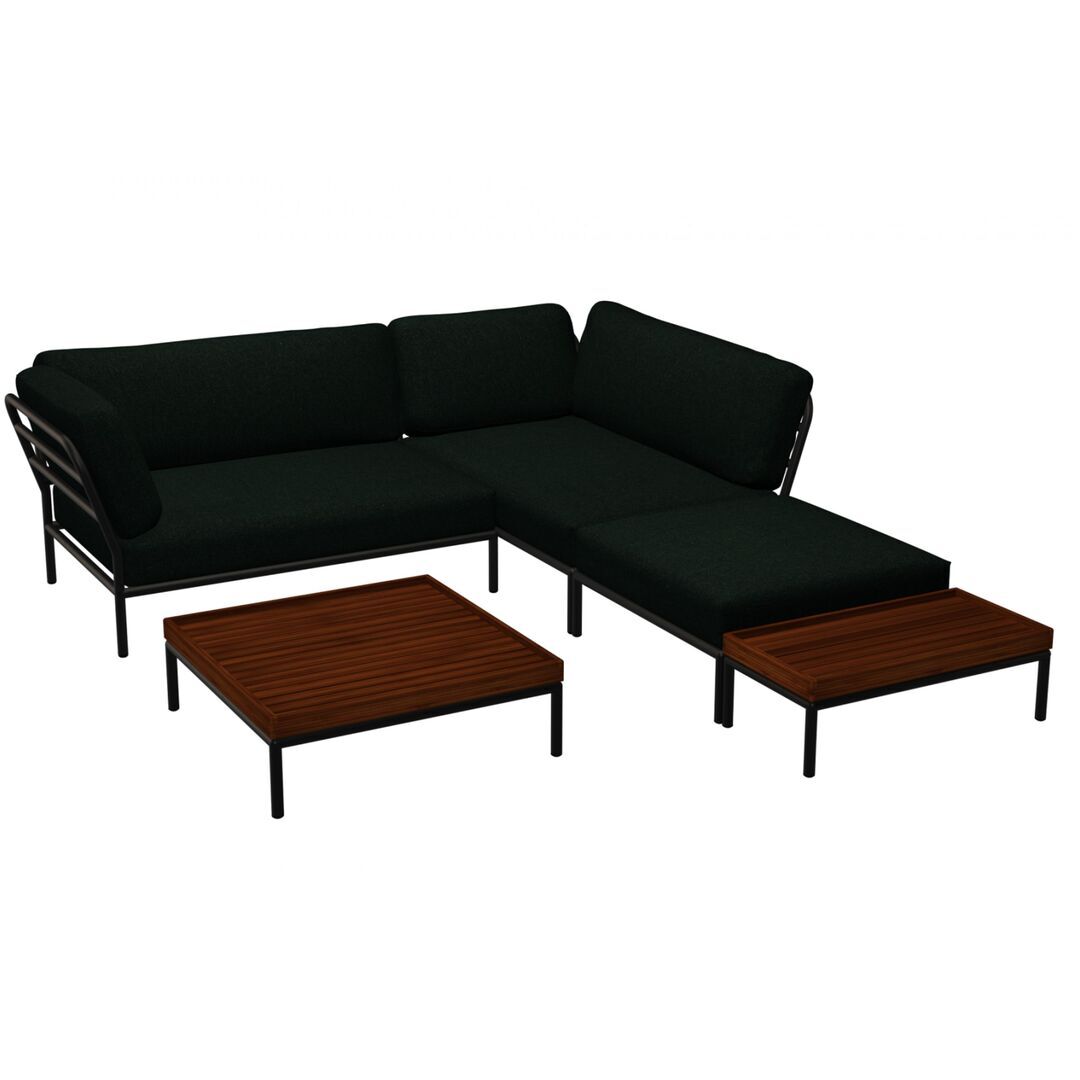 Houe Houe LEVEL Kombination 02 - Outdoor Sofa Dark Grey, Alpine Heritage 44