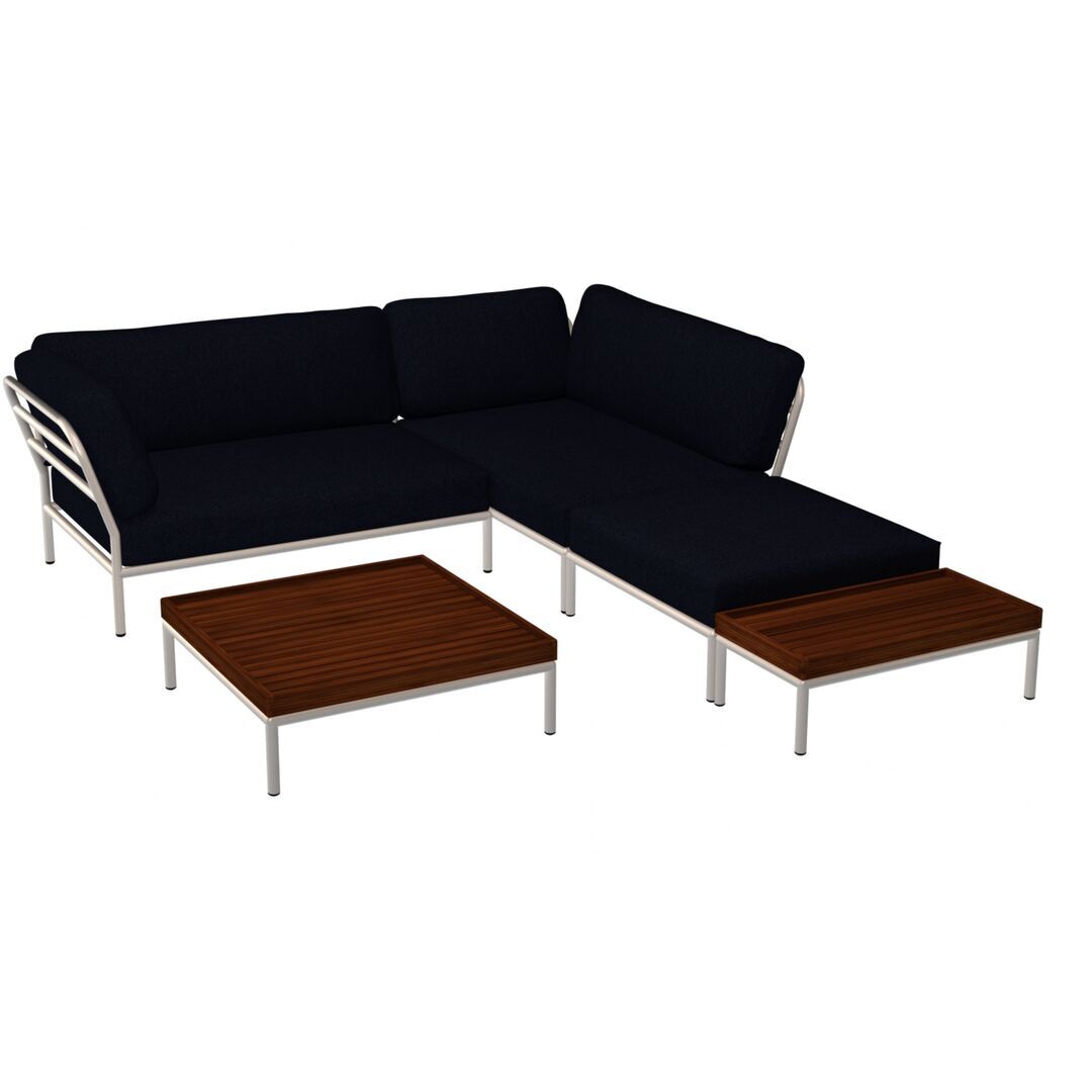 Houe Houe LEVEL Kombination 02 - Outdoor Sofa Muted White, Leaf Heritage 42