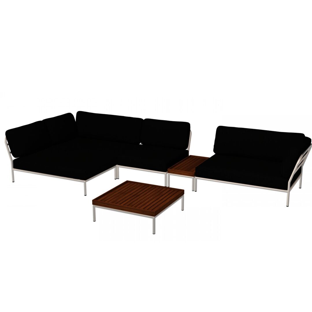 Houe Houe LEVEL Kombination 01- Outdoor Sofa  Muted White, Char Heritage 68