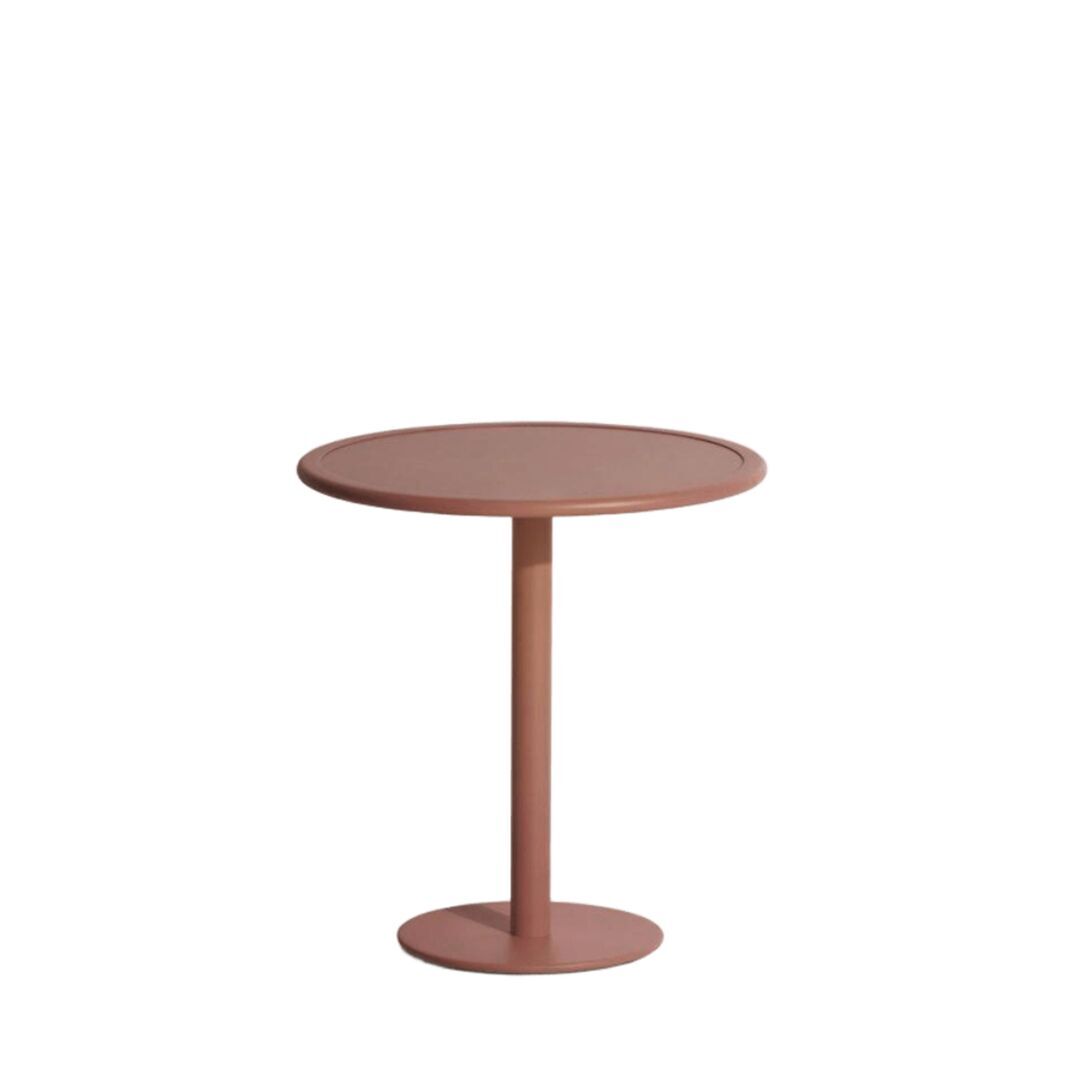 Petite Friture Dining Table Round Week-end von Petite Friture  13 - Terracotta, Weiss / Weiss
