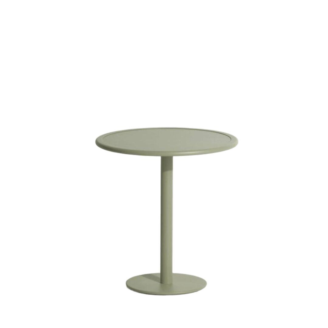 Petite Friture Dining Table Round Week-end von Petite Friture  15 - Jade Grun, Weiss / Weiss
