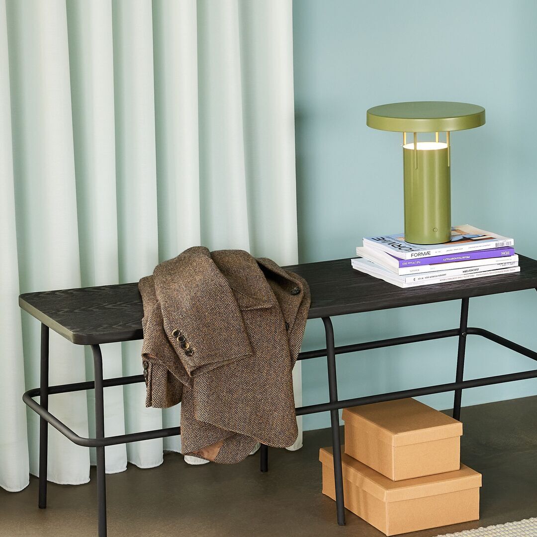 Huebsch Sitzbank, Holz/Metall, Schwarz