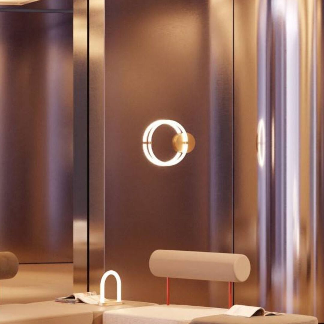 Petite Friture Wandleuchte Unseen O von Petite Friture Standard, Messing-3