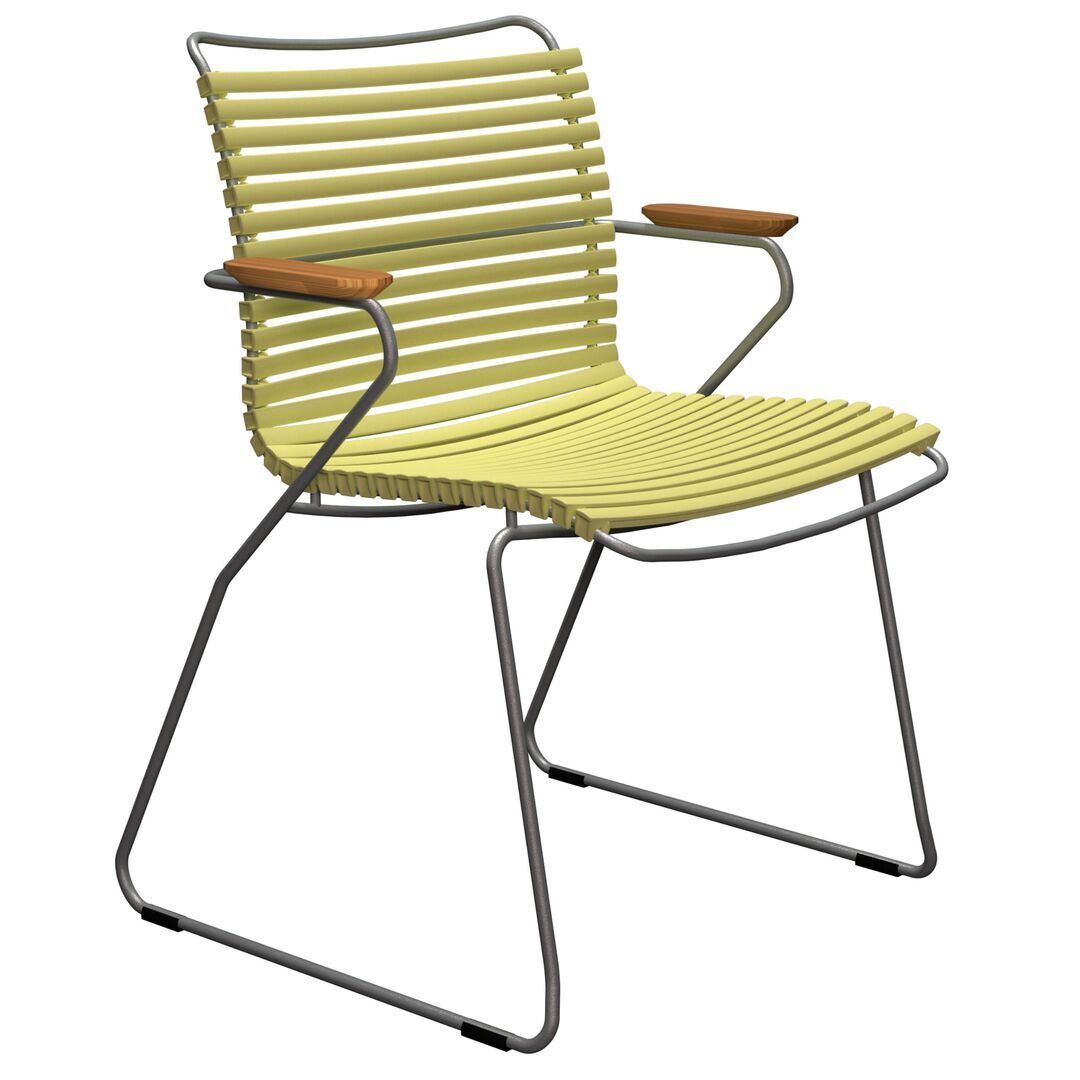 Houe 'Click' Stuhl mit niedriger Lehne mit Armlehne Lemon zest 45