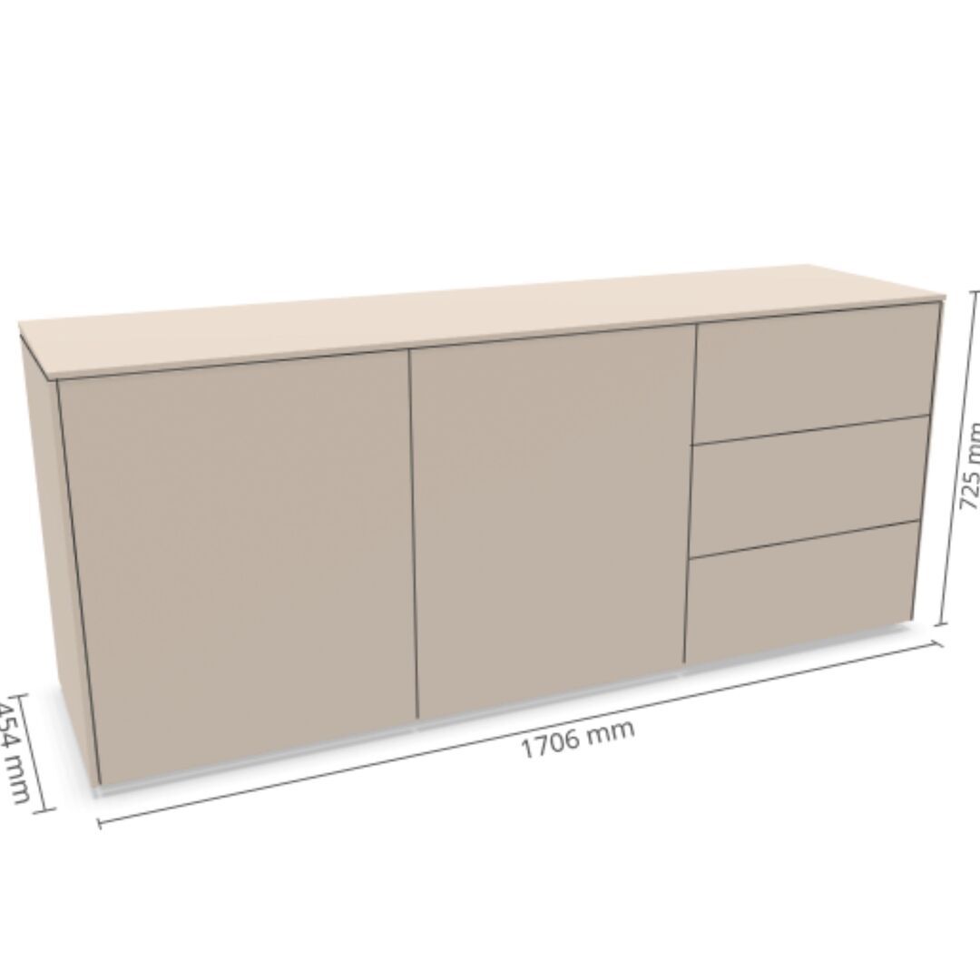 Müller Small Living,Sideboard Kombination 9 Aventa von Müller Small Living,Kaschmirgrau,Sideboard,klassisches Sideboard