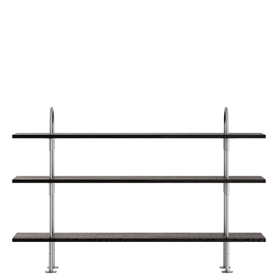 Gubi Regalsystem Keen 160 mit Regalböden von Gubi 3 Regalböden, Braun / Schwarz