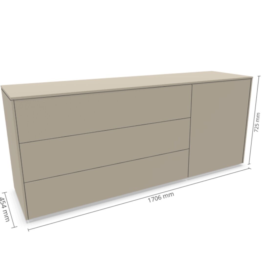 Müller Small Living Sideboard Kombination 1 Aventa von Müller Small Living Steingrau