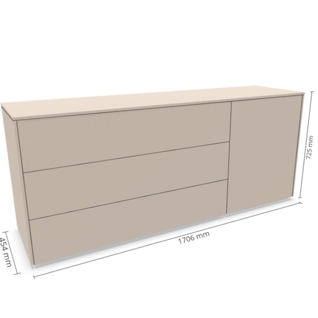 Müller Small Living Sideboard Kombination 1 Aventa von Müller Small Living Kaschmirgrau