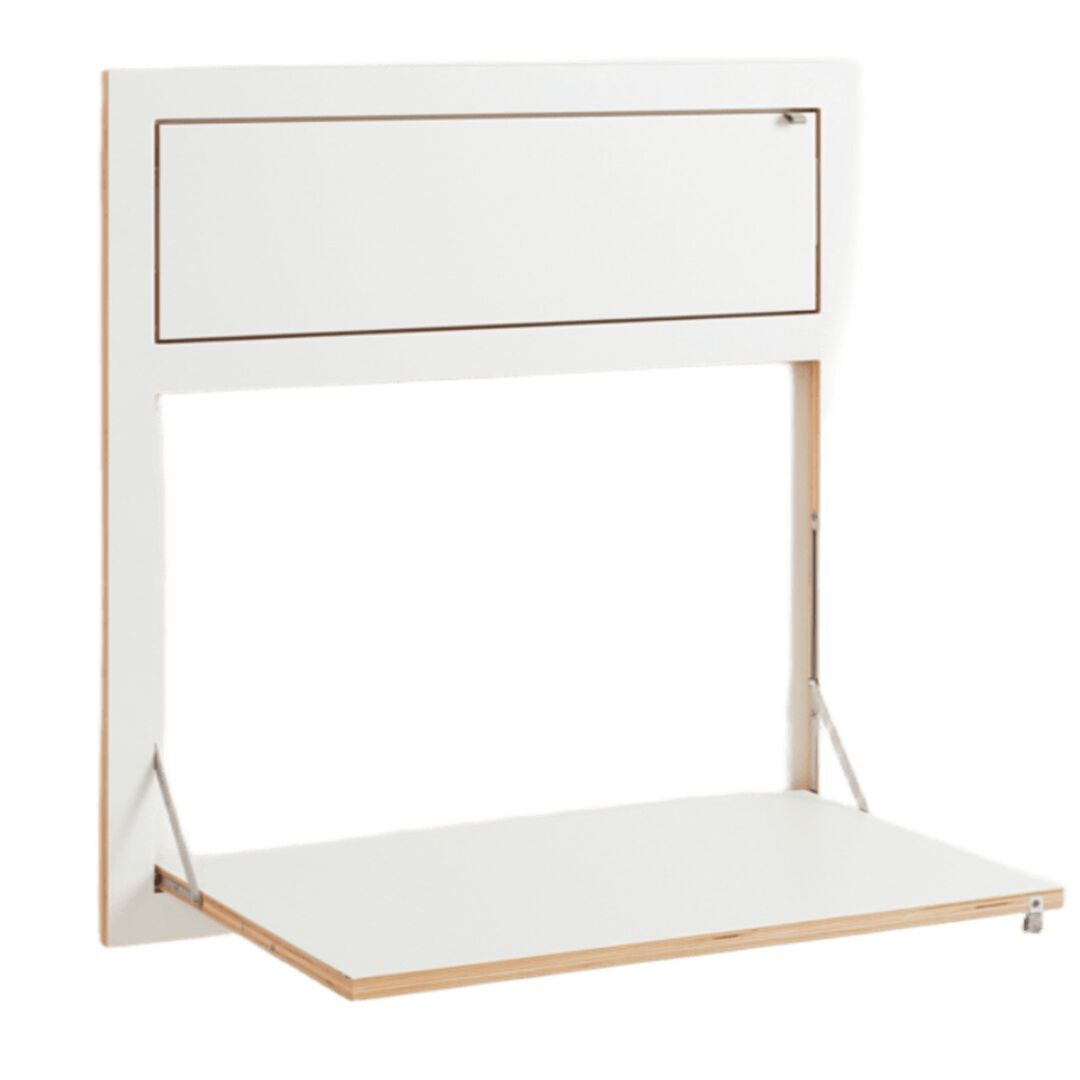 Ambivalenz 'Fläpps' Sekretär 80 x 80 cm Weiss