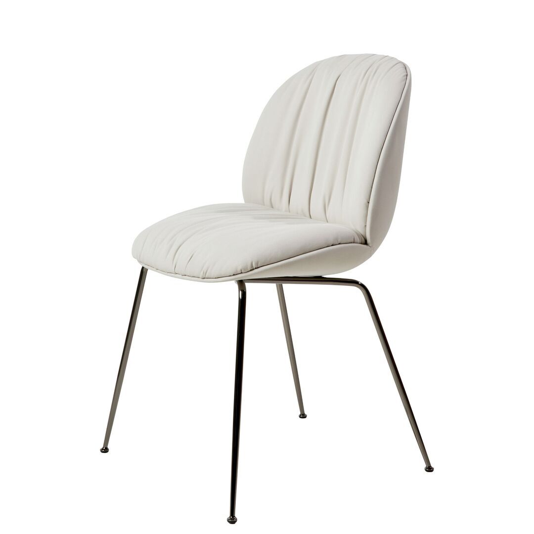 Gubi Polsterstuhl Beetle Soft von Gubi 001 - Limonta Reales, Schwarzes Chrom