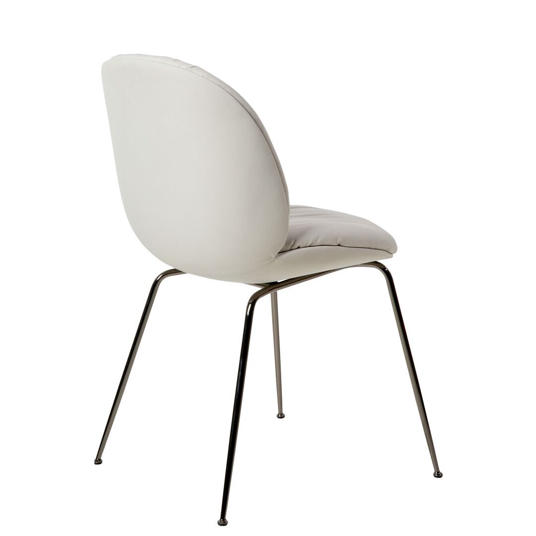 Gubi Polsterstuhl Beetle Soft von Gubi 001 - Limonta Reales, Schwarzes Chrom