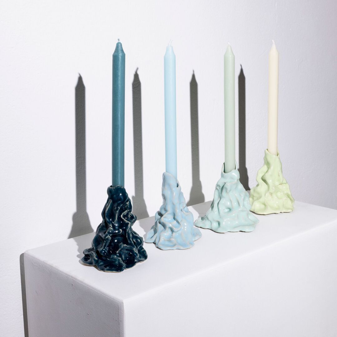 Simone Züger Design Studio Vulcano Kerzenständer Dunkelblau