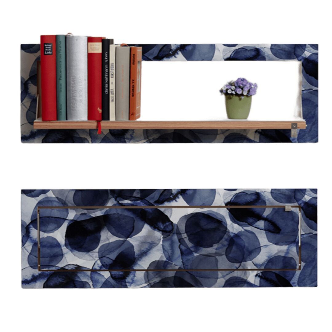 Ambivalenz 'Fläpps' Regal 80 x 27 cm - Bubbles Indigo Bubbles Indigo, B: 80 cm / H: 27 cm 