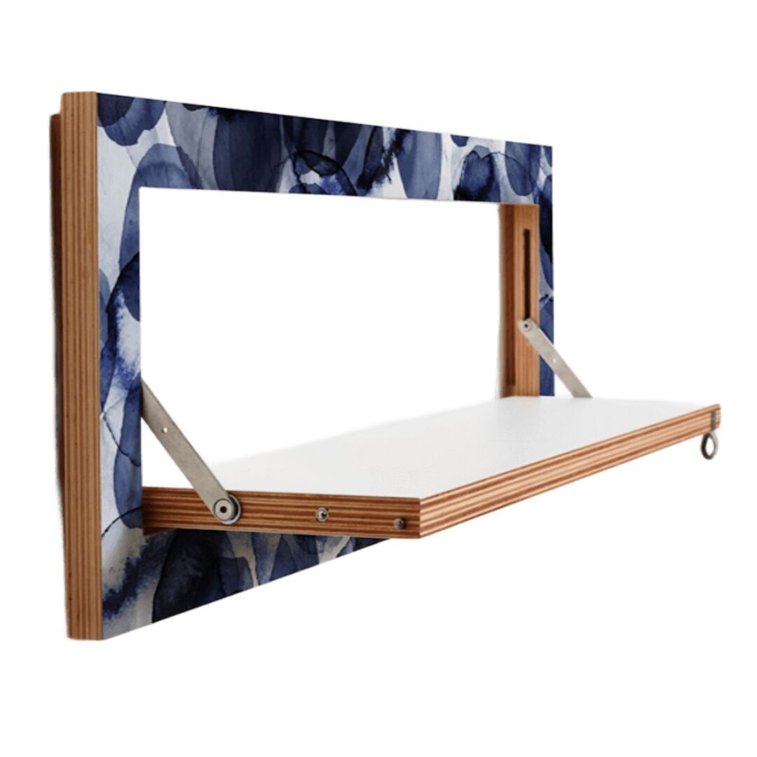 Ambivalenz 'Fläpps' Regal 80 x 27 cm - Bubbles Indigo Bubbles Indigo, B: 80 cm / H: 27 cm 