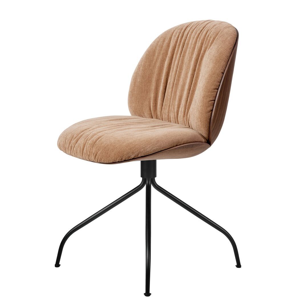 Gubi Meeting Stuhl mit Frontpolsterung Beetle Soft von Gubi Swivel Base, 132 - Dedar Belsuede Special