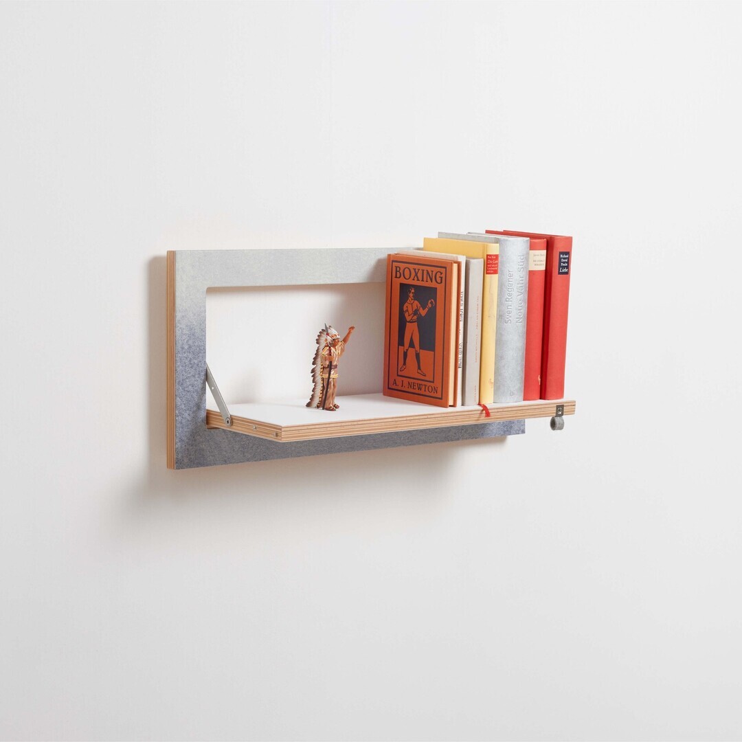 Ambivalenz 'Fläpps' Regal 60 x 27 cm - Fading Grey Fading Grey, B: 60 cm / H: 27 cm 