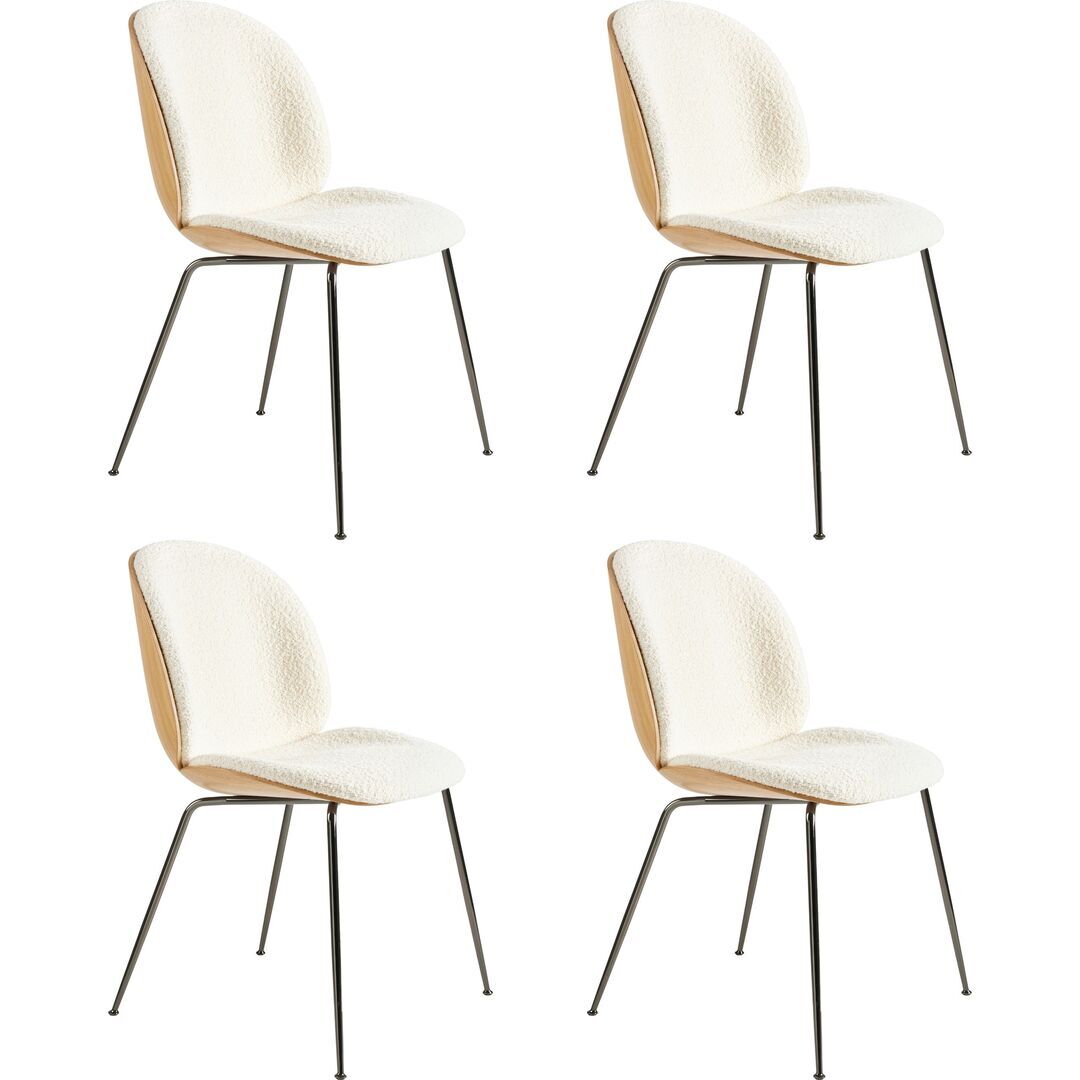Gubi Beetle 3D Dining Chair Front Upholstered Conic Base 