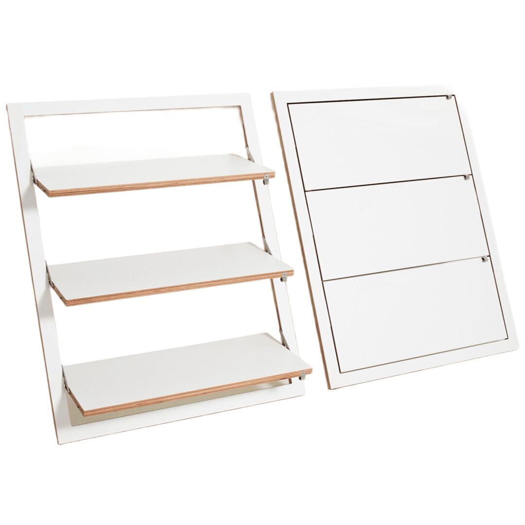 Ambivalenz 'Fläpps' Lehnregal 80 x 100 cm Weiss