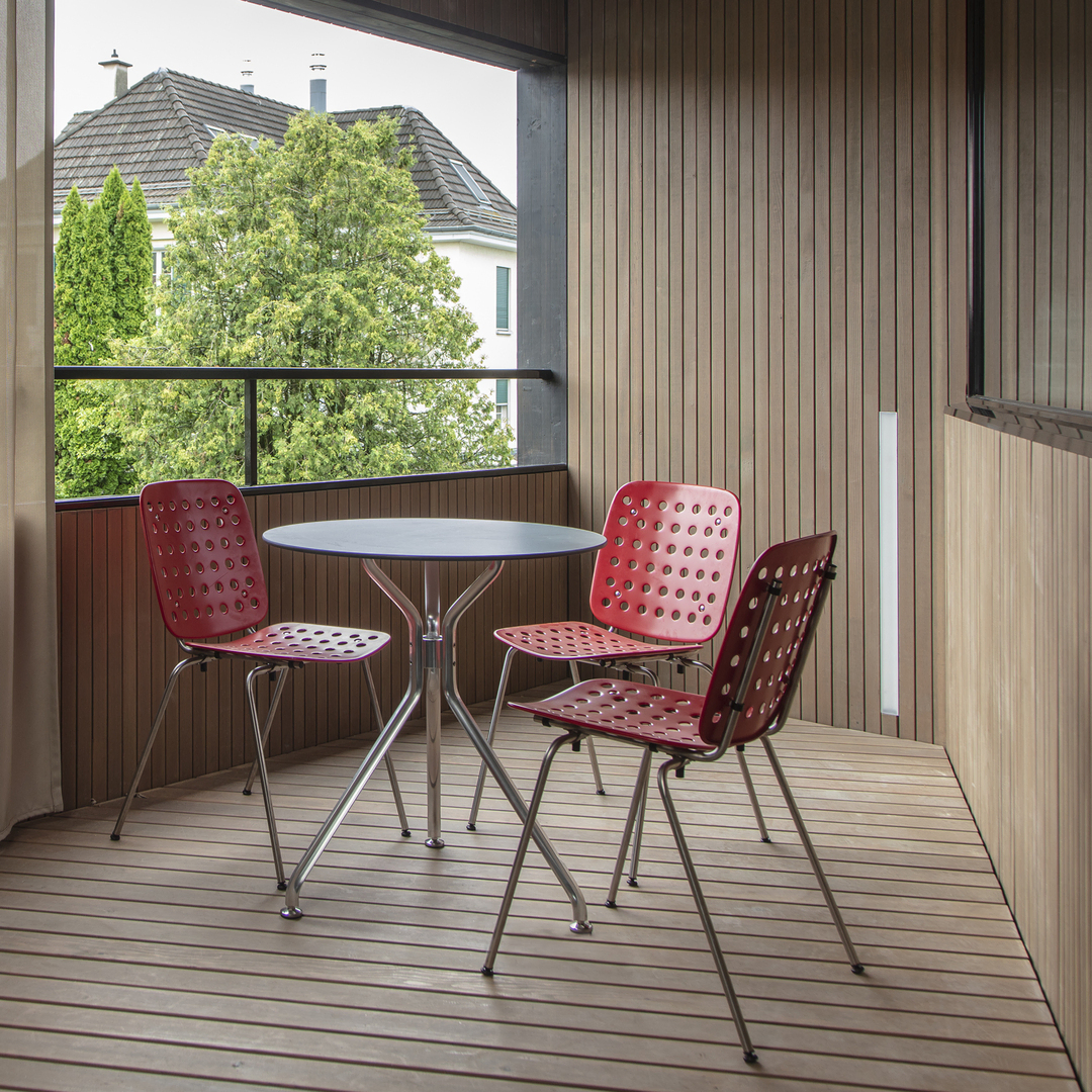 Seledue,'Coray' Stapelstuhl,Rot - RAL 3000,Garten,Gartenstuhl