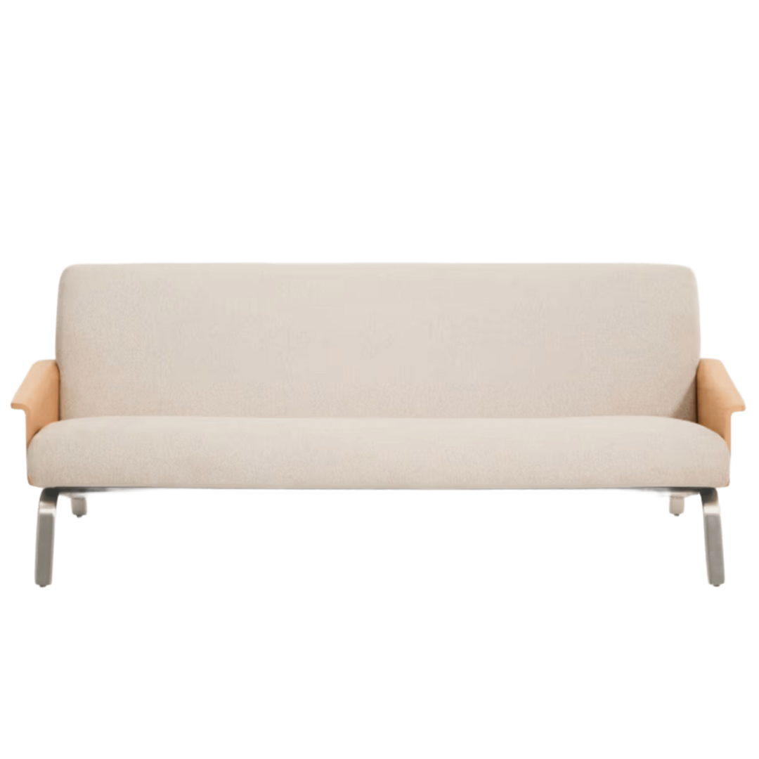 Kave Home Sofa Amsen von Kave Home B: 205 cm, Beige / Eichensperrholz 