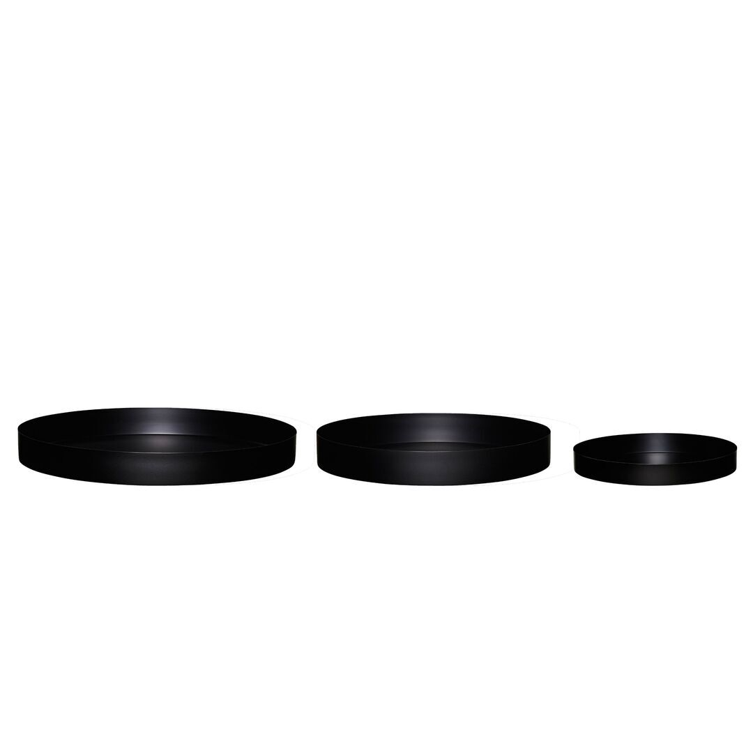 Hübsch  Embrace Untertassen im 3er Set von Hübsch  Schwarz