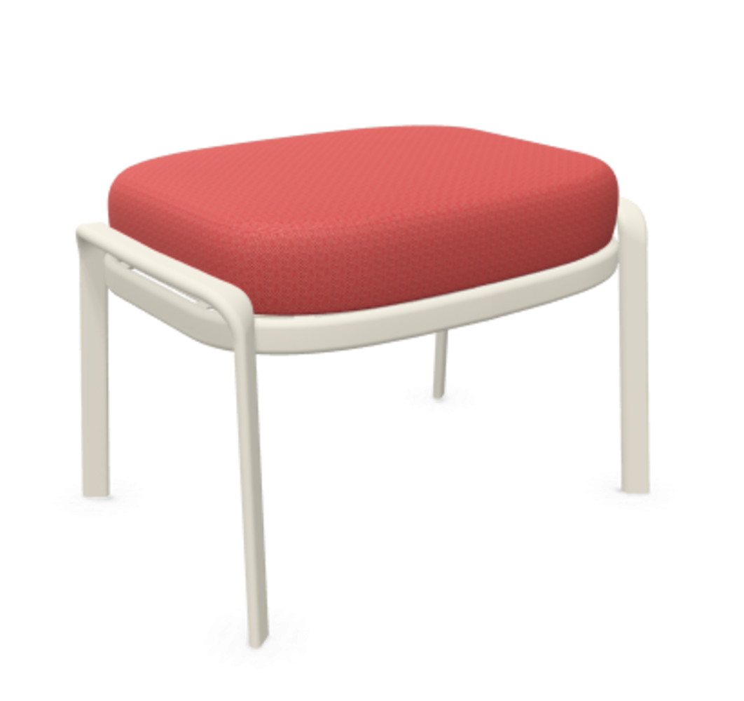Emu Carousel Sitzpouf - 23 Mattweiß - 600/28 Korallenrot