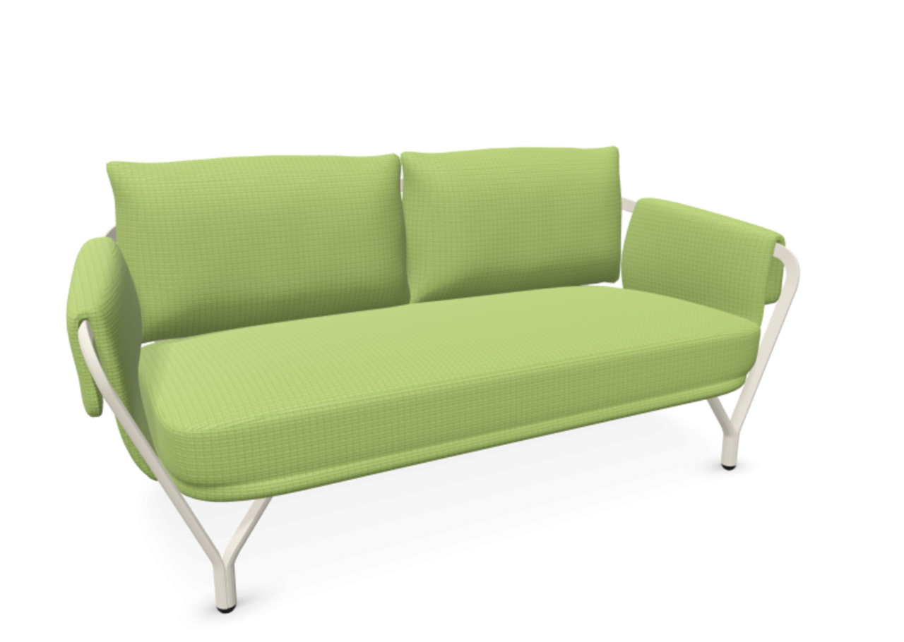 EMU 9046 Angel - 2-Sitzer Sofa - 23 Weiss - 600/10 Grüne Bucht