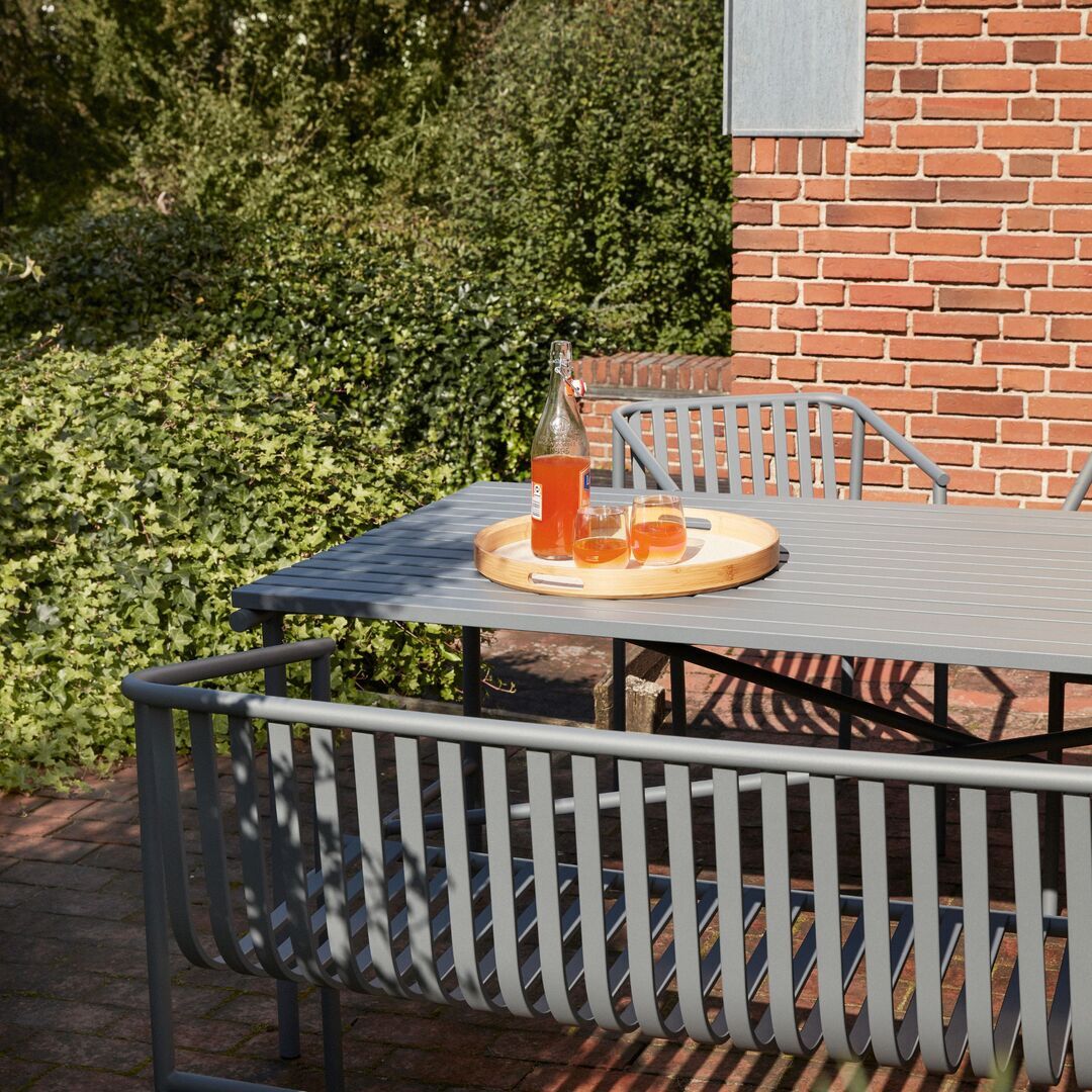 Hübsch Canvas Tabletts Round Naturfarben (2er Set)