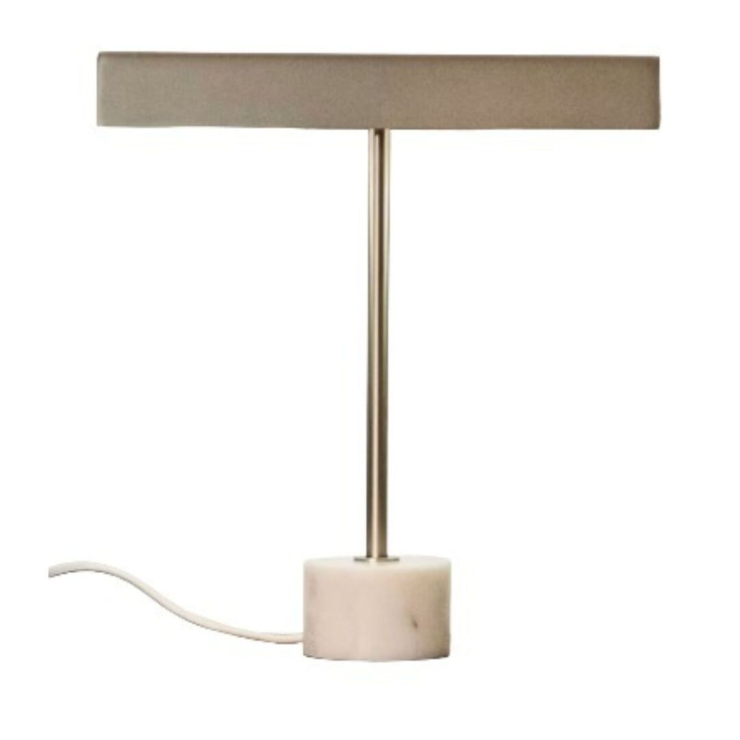 Kave Home Tischlampe Lynor von Kave Home Silber / Weiss Marmor
