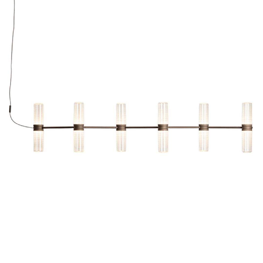 Artemide Pendelleuchte Zephyr Linear von Artemide  Bronze, APP Kompatibel
